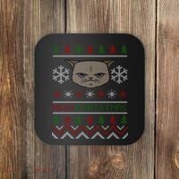 MEH! Christmas Cat Ugly Sweater Coaster thumb 0