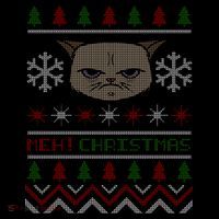 MEH! Christmas Cat Ugly Sweater Women's Hoodie thumb 2