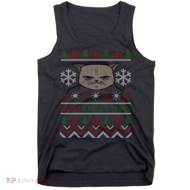 MEH! Christmas Cat Ugly Sweater Tank Top