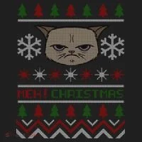 MEH! Christmas Cat Ugly Sweater Golf Towel thumb 3