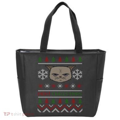MEH! Christmas Cat Ugly Sweater Tote Bag