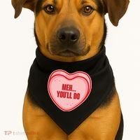 Meh You'll Do Funny Anti Valentine USA-Made Doggie Bandana thumb 1