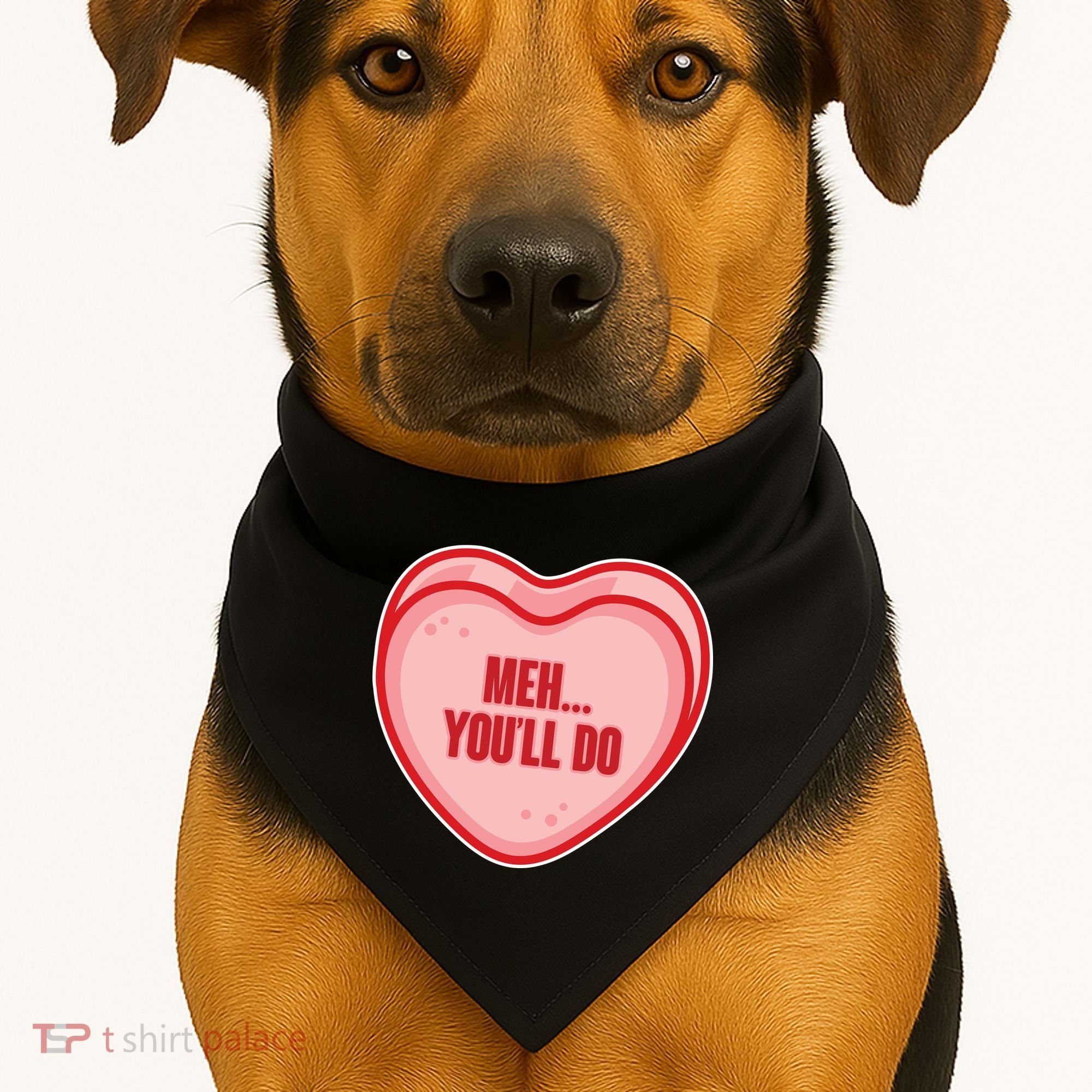 Meh You'll Do Funny Anti Valentine USA-Made Doggie Bandana
