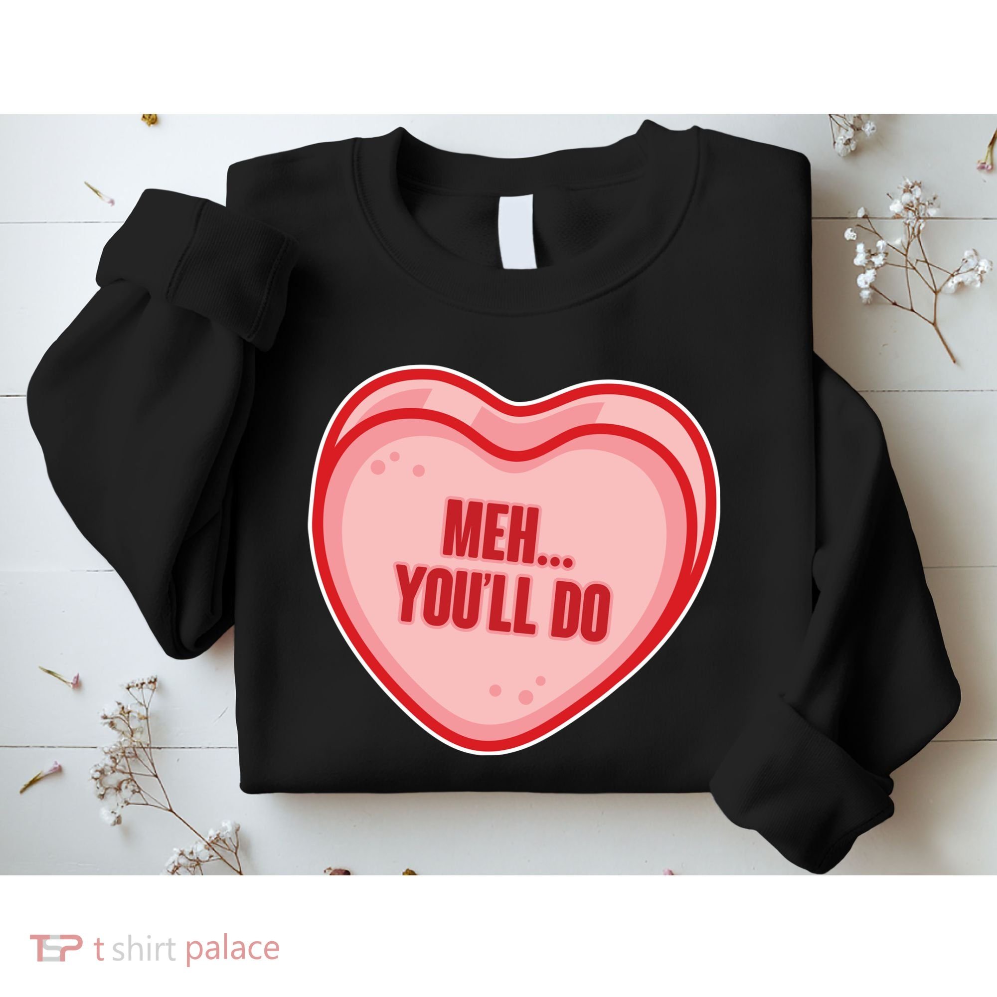 Meh You'll Do Funny Anti Valentine Sweatshirt