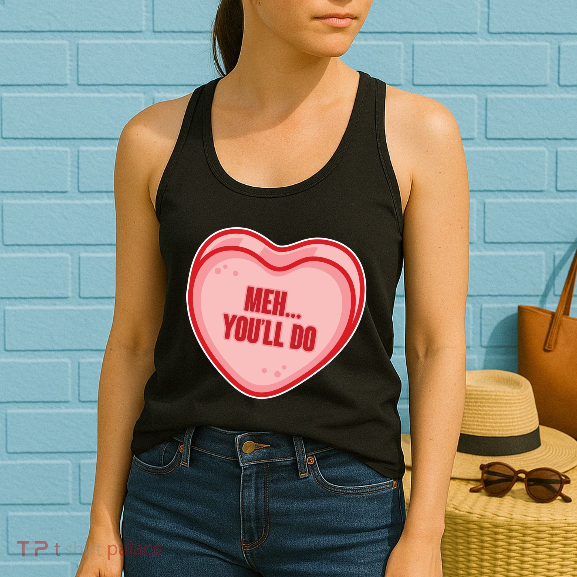Meh You'll Do Funny Anti Valentine Women's Tank Top