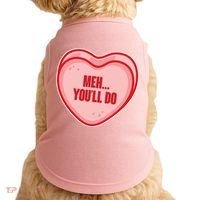 Meh You'll Do Funny Anti Valentine Doggie Tank thumb 0