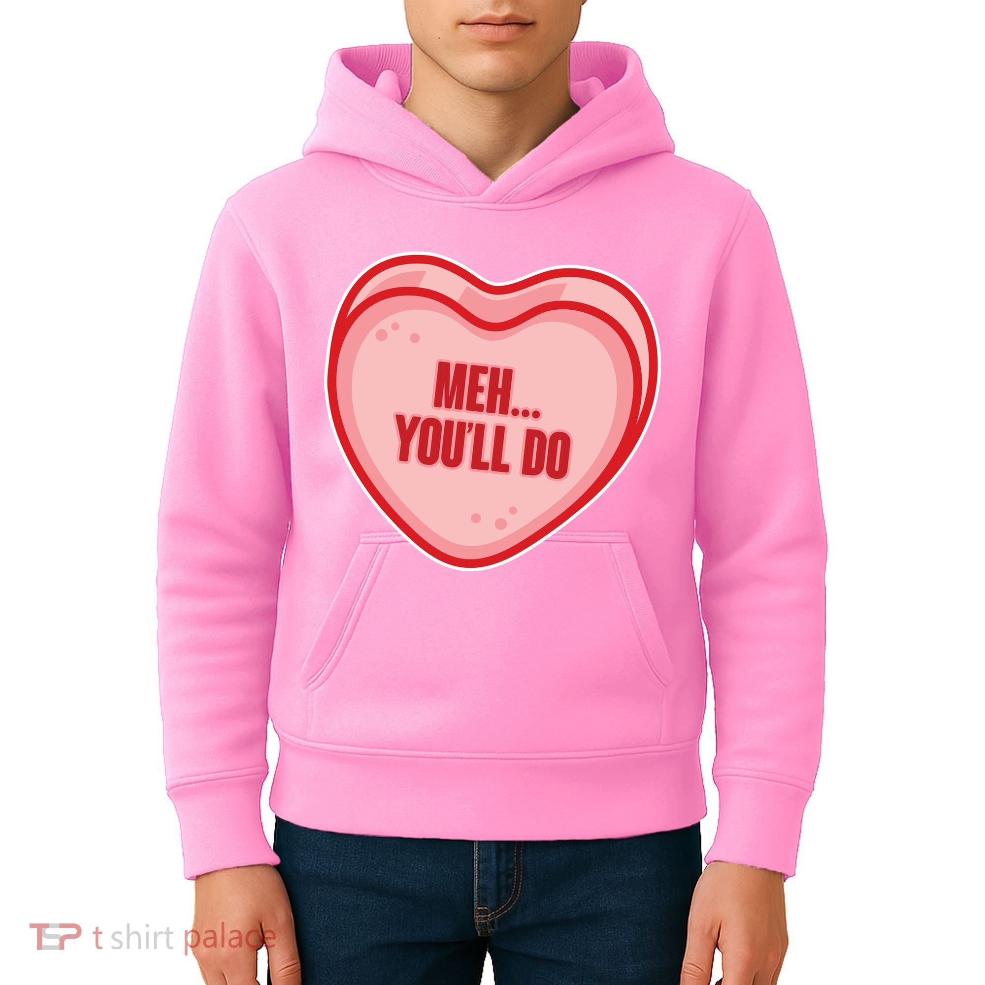 Meh You'll Do Funny Anti Valentine Kids Hoodie