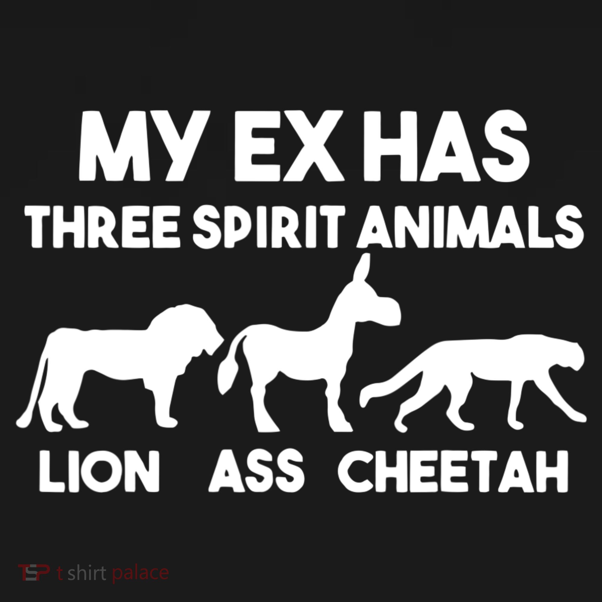 My Ex Has 3 Spirit Animals Lion Ass Cheetah Divorce Funny Women's Hoodie