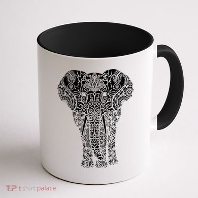 Mandala Elephant Hastin Gaja Pattern Yoga Great Gift Coffee Mug back
