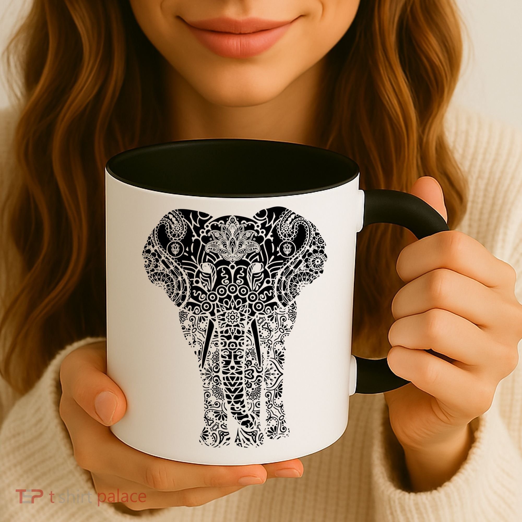 Mandala Elephant Hastin Gaja Pattern Yoga Great Gift Coffee Mug