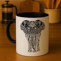 Mandala Elephant Hastin Gaja Pattern Yoga Great Gift Coffee Mug thumb 4