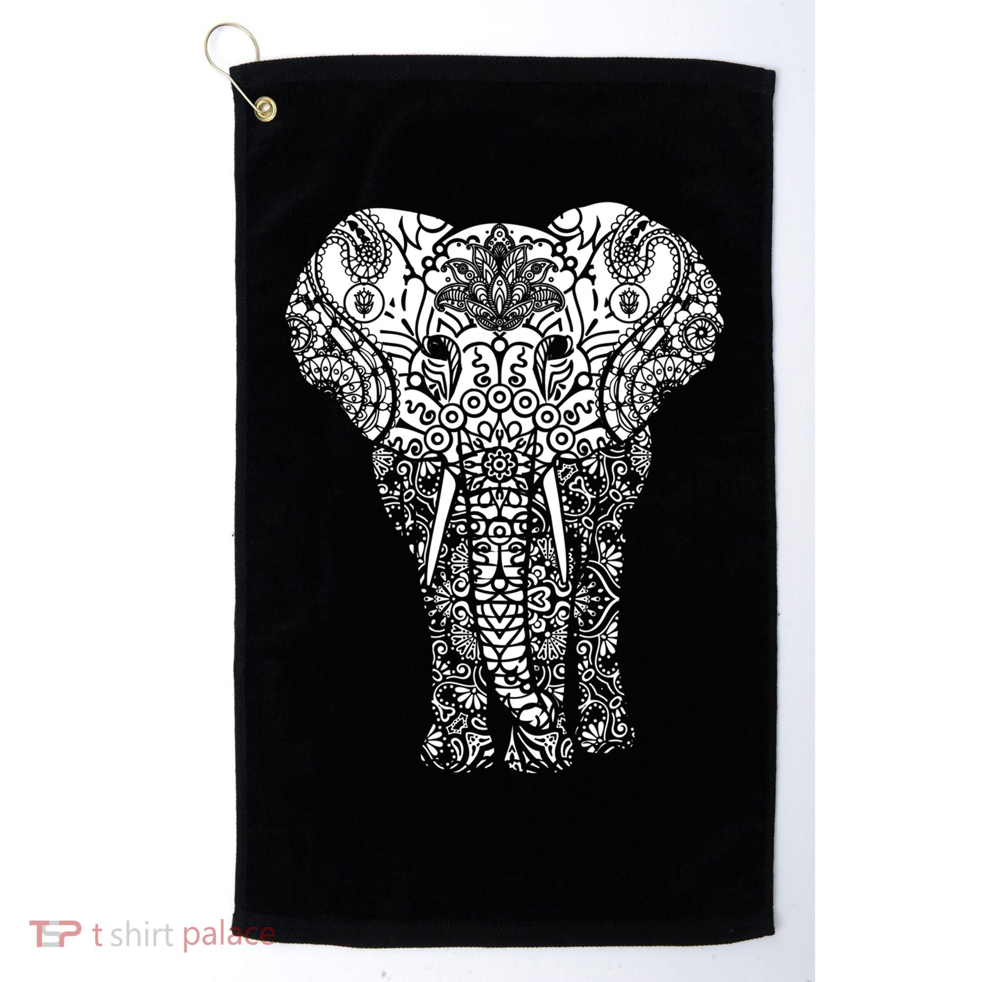 Mandala Elephant Hastin Gaja Pattern Yoga Great Gift Golf Towel