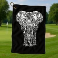 Mandala Elephant Hastin Gaja Pattern Yoga Great Gift Golf Towel thumb 1