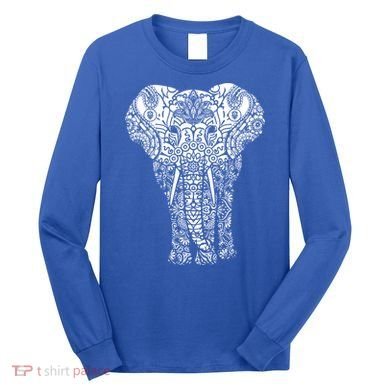 Mandala Elephant Hastin Gaja Pattern Yoga Great Gift Long Sleeve Shirt