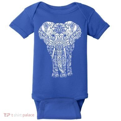 Mandala Elephant Hastin Gaja Pattern Yoga Great Gift Baby Bodysuit
