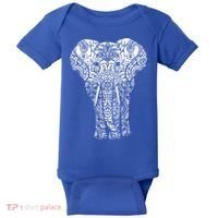 Mandala Elephant Hastin Gaja Pattern Yoga Great Gift Baby Bodysuit thumb 0