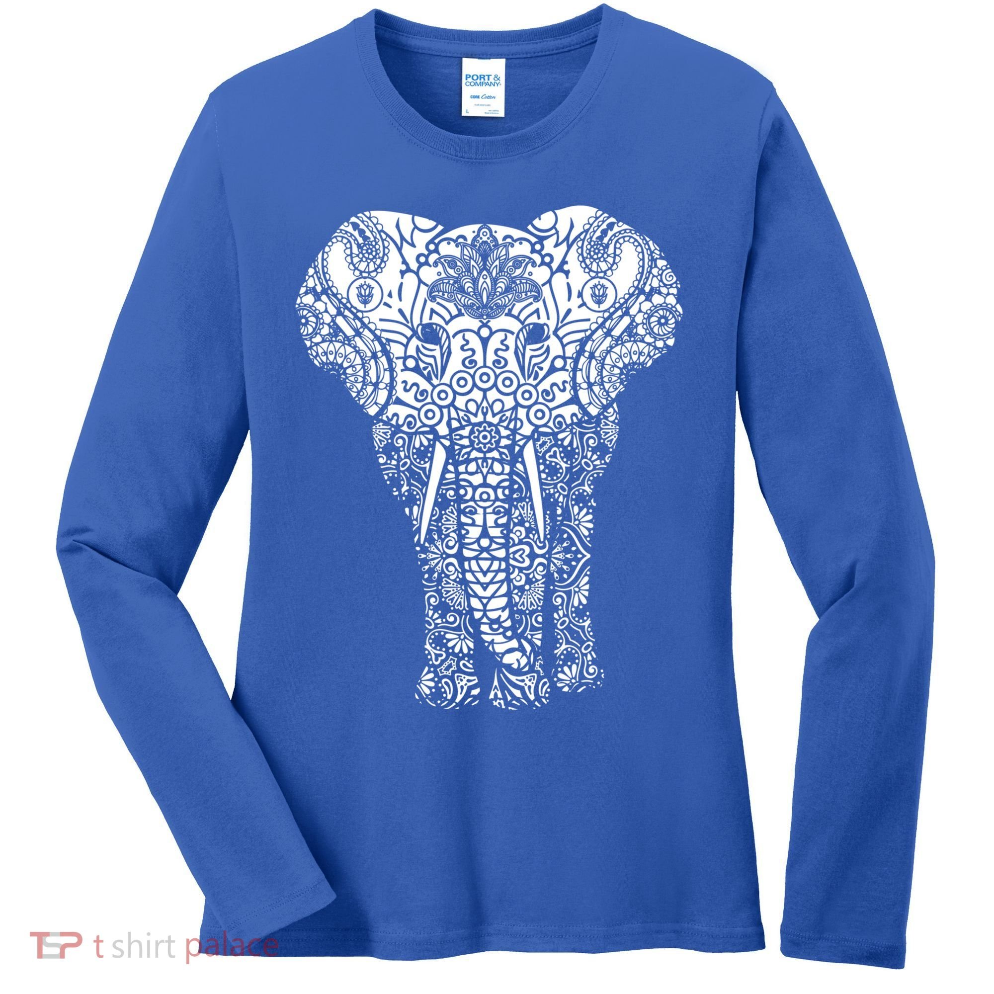 Mandala Elephant Hastin Gaja Pattern Yoga Great Gift Women's Long Sleeve Shirt