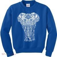 Mandala Elephant Hastin Gaja Pattern Yoga Great Gift Kids Sweatshirt thumb 0