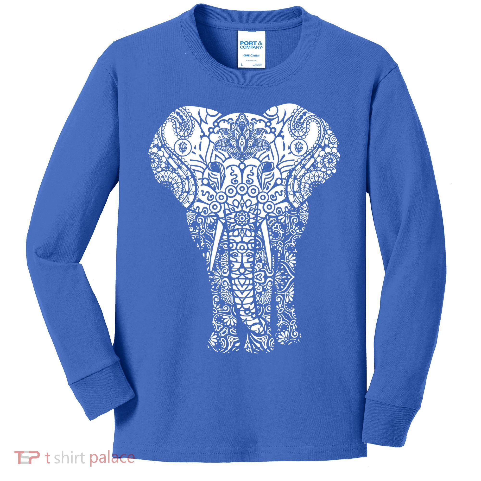 Mandala Elephant Hastin Gaja Pattern Yoga Great Gift Kids Long Sleeve Shirt