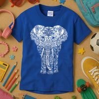 Mandala Elephant Hastin Gaja Pattern Yoga Great Gift Kids T-Shirt thumb 3