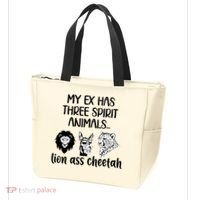 My Ex Has Three Spirit Animals Lion Ass Cheetah Funny Tote Bag thumb 3