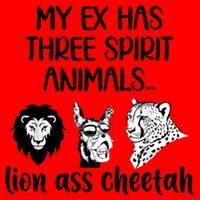 My Ex Has Three Spirit Animals Lion Ass Cheetah Funny Santa Hat thumb 1