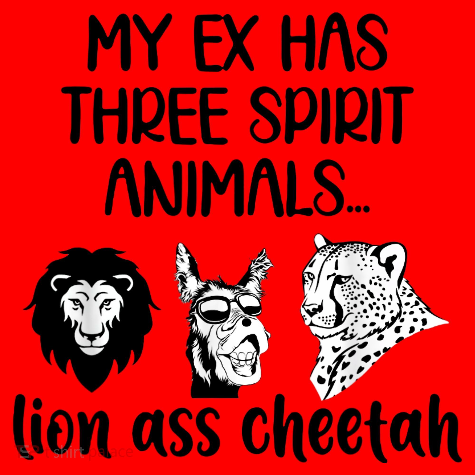 My Ex Has Three Spirit Animals Lion Ass Cheetah Funny Santa Hat