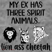 My Ex Has Three Spirit Animals Lion Ass Cheetah Funny Toddler Hoodie thumb 2