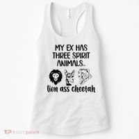 My Ex Has Three Spirit Animals Lion Ass Cheetah Funny Women's Tank Top thumb 0