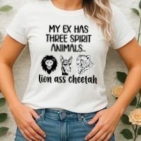 My Ex Has Three Spirit Animals Lion Ass Cheetah Funny Women's T-Shirt thumb 2