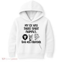 My Ex Has Three Spirit Animals Lion Ass Cheetah Funny Kids Hoodie thumb 0