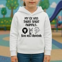 My Ex Has Three Spirit Animals Lion Ass Cheetah Funny Kids Hoodie thumb 3