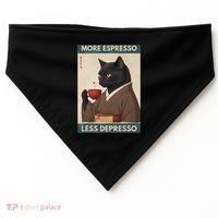More Espresso Less Depresso Kimono Cat Japanese Art USA-Made Doggie Bandana thumb 0