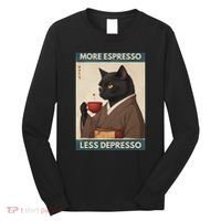 More Espresso Less Depresso Kimono Cat Japanese Art Long Sleeve Shirt thumb 0