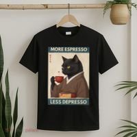 More Espresso Less Depresso Kimono Cat Japanese Art T-Shirt thumb 2