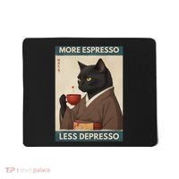 More Espresso Less Depresso Kimono Cat Japanese Art Mousepad thumb 0