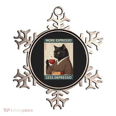 More Espresso Less Depresso Kimono Cat Japanese Art Ornament
