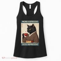 More Espresso Less Depresso Kimono Cat Japanese Art Women's Tank Top thumb 0