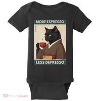 More Espresso Less Depresso Kimono Cat Japanese Art Baby Bodysuit thumb 0