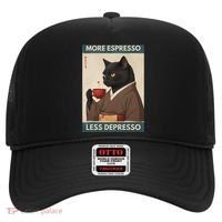 More Espresso Less Depresso Kimono Cat Japanese Art Hat thumb 0