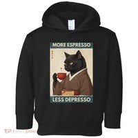 More Espresso Less Depresso Kimono Cat Japanese Art Toddler Hoodie thumb 0