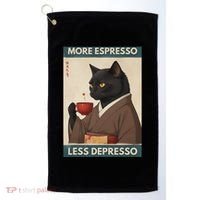 More Espresso Less Depresso Kimono Cat Japanese Art Golf Towel thumb 0