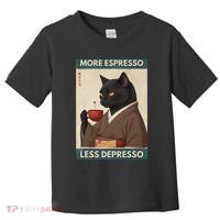 More Espresso Less Depresso Kimono Cat Japanese Art Toddler T-Shirt thumb 0