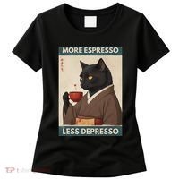 More Espresso Less Depresso Kimono Cat Japanese Art Women's T-Shirt thumb 0