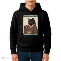 More Espresso Less Depresso Kimono Cat Japanese Art Kids Hoodie thumb 4