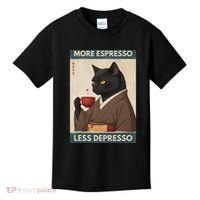 More Espresso Less Depresso Kimono Cat Japanese Art Kids T-Shirt thumb 0