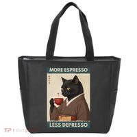 More Espresso Less Depresso Kimono Cat Japanese Art Tote Bag thumb 0