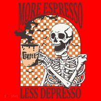 More Espresso Less Depresso Coffee Drink Skeleton Halloween Santa Hat thumb 1