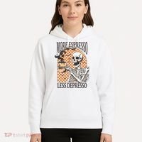 More Espresso Less Depresso Coffee Drink Skeleton Halloween Hoodie thumb 5
