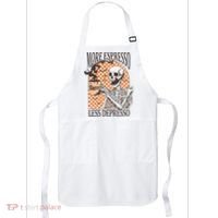 More Espresso Less Depresso Coffee Drink Skeleton Halloween Apron thumb 0